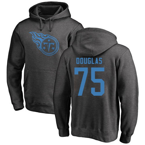 Tennessee Titans Men Ash Jamil Douglas One Color NFL Football #75 Pullover Hoodie Sweatshirts